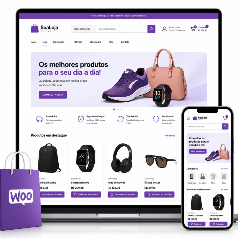 Criação de Lojas Virtuais WooCommerce Santo André